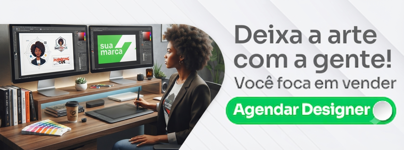 Precisa de arte? A gente cria pra você — agende um designer, por R$30