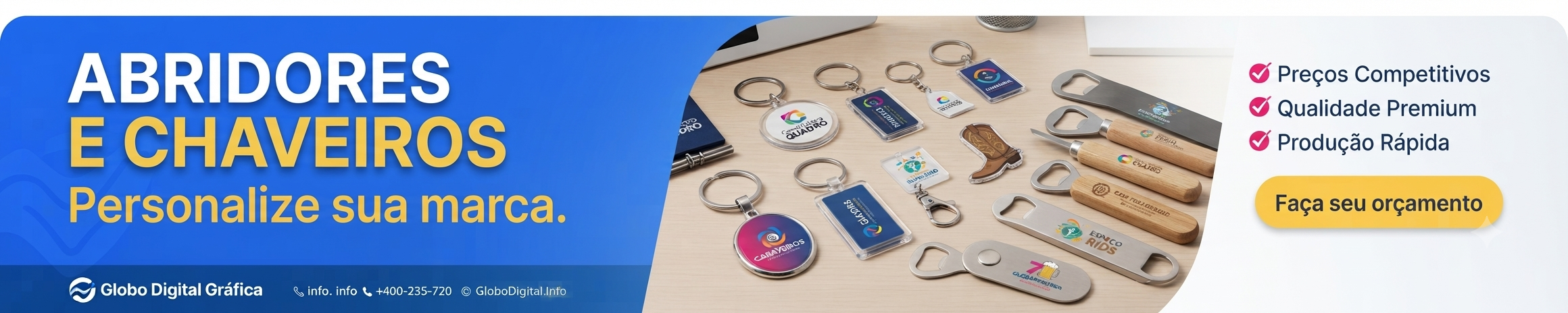 Abridores e chaveiros personalizados
