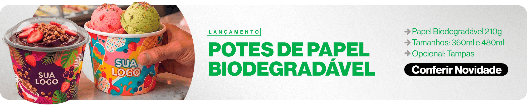 Potes de papel personalizados